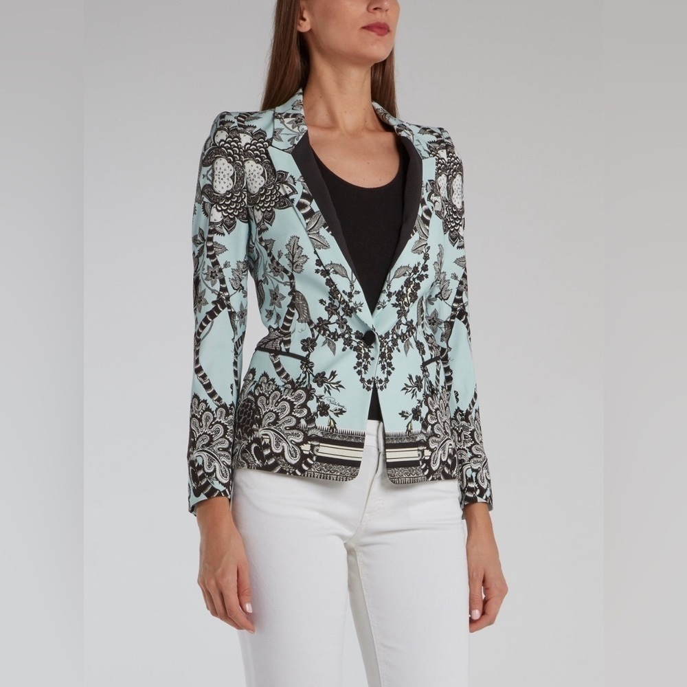 Roberto Cavalli Contrast Floral‎ Print Blazer Sz. 42